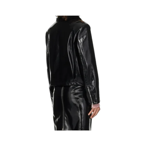 Long-Sleeved Leather Jacket