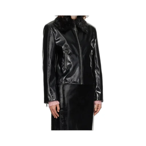 Long-Sleeved Leather Jacket