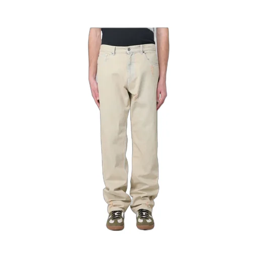 Mid-Rise Straight-Leg Distressed Jeans