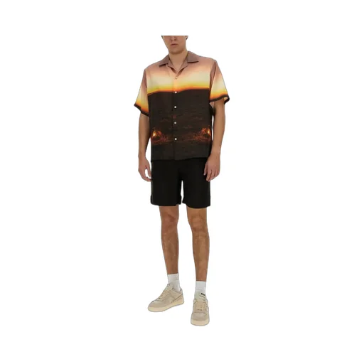Logo Embroidered Thigh-Length Shorts