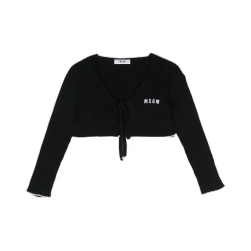 Logo-Embroidered Ribbed-Knit Cardigan