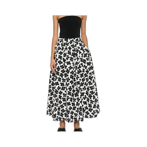Floral-Print Pleated Maxi Skirt