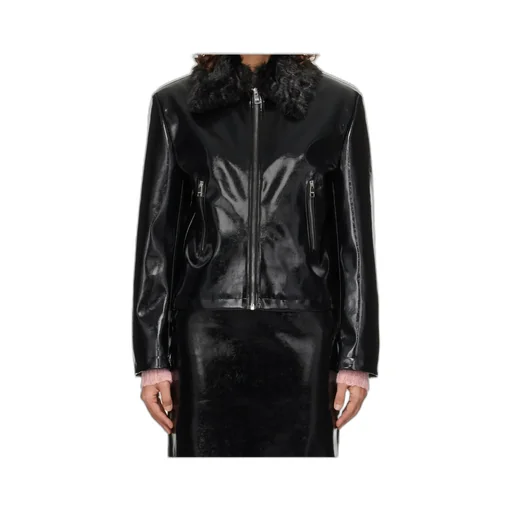 Long-Sleeved Leather Jacket