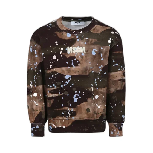 Paint Splatter-Detailed Crewneck Sweatshirt