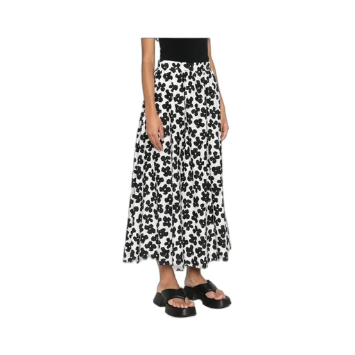 Floral-Print Pleated Maxi Skirt