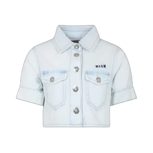 Logo-Embroidered Cropped Shirt
