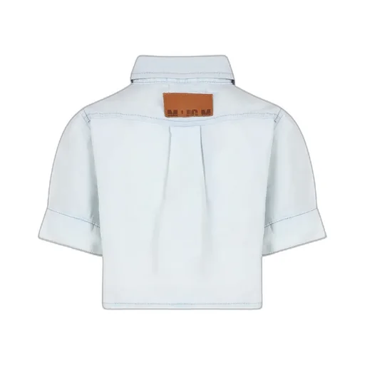 Logo-Embroidered Cropped Shirt