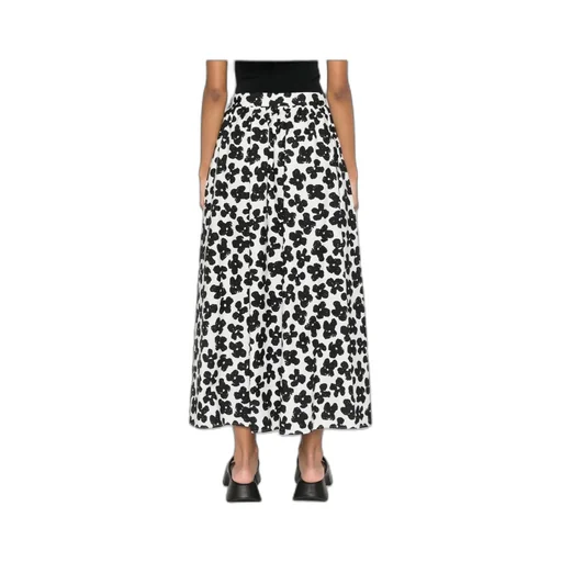Floral-Print Pleated Maxi Skirt