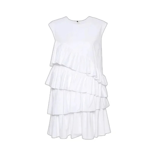 Ruffle-Detailed Crewneck Sleeveless Dress