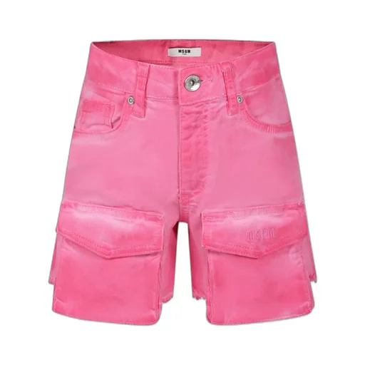 Logo Embroidered Frayed Hem Denim Skirt