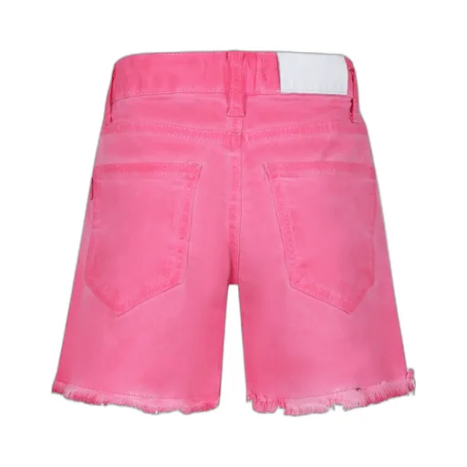 Logo Embroidered Frayed Hem Denim Skirt