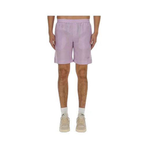 Logo Embroidered Thigh-Length Shorts