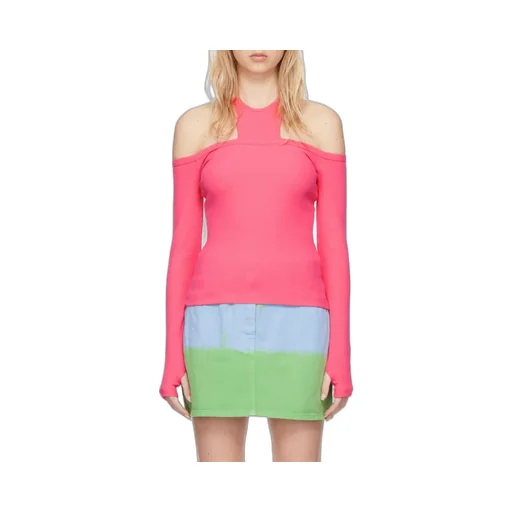 Round Collar Strapless T-Shirt