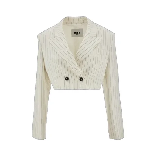 Pinstripe Pattern Cropped Blazer