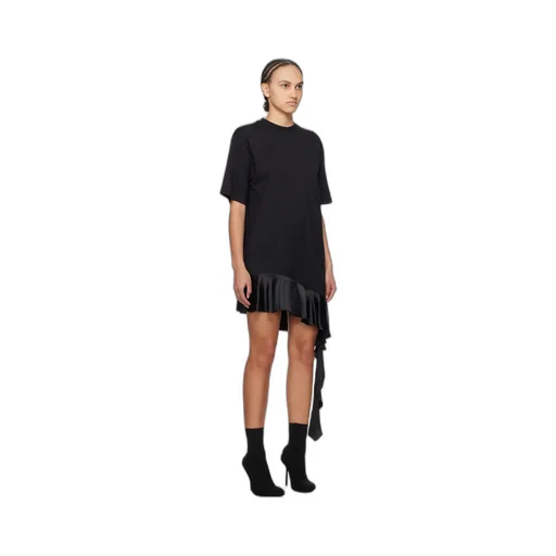 Short-Sleeved Asymmetric Mini T-Shirt Dress