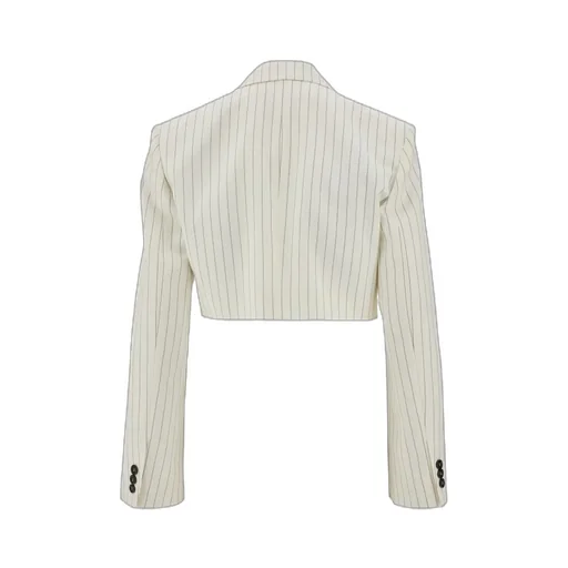 Pinstripe Pattern Cropped Blazer