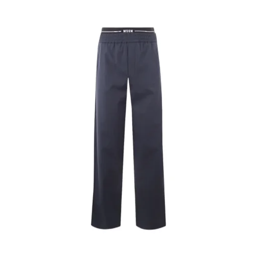 Logo Waistband Straight Leg Trousers