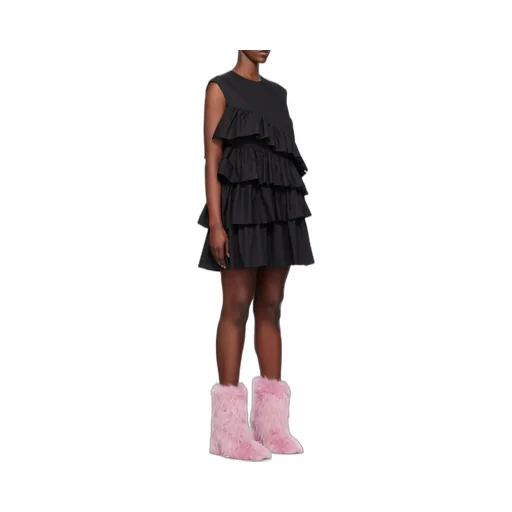 Ruffle-Detailed Crewneck Sleeveless Dress