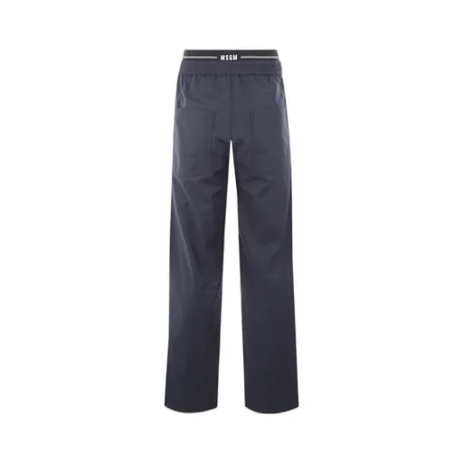 Logo Waistband Straight Leg Trousers