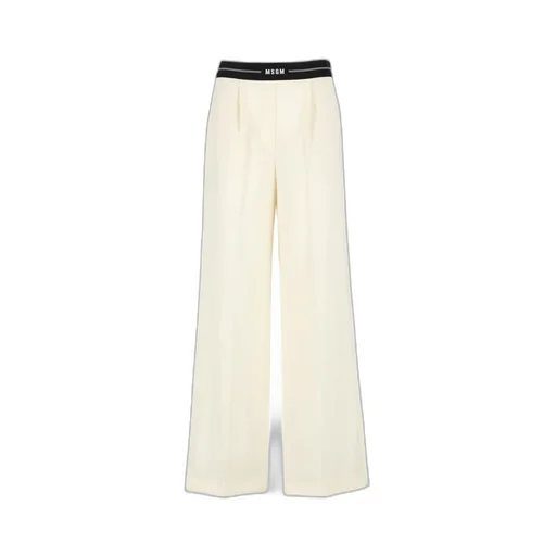 Logo Waistband Wide-Leg Pants