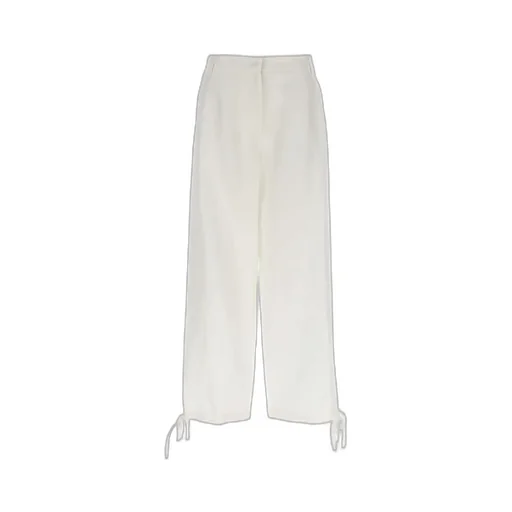 Elasticated-Ankles Wide-Leg Trousers