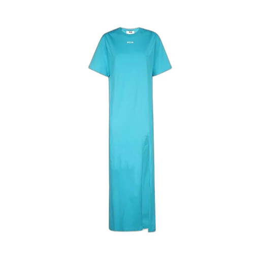 Logo-Print Side-Slit Maxi Dress