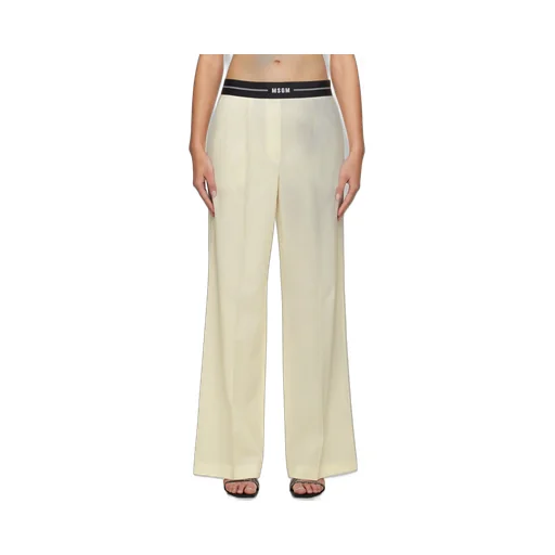 Logo Waistband Wide-Leg Pants