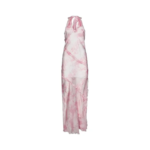 Sheer Ruffle-Detailed Sleeveless Maxi Dress