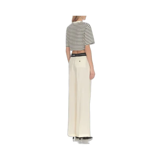 Logo Waistband Wide-Leg Pants