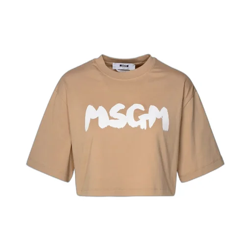 Cropped Logo-Print Cotton T-Shirt
