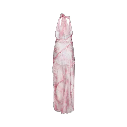 Sheer Ruffle-Detailed Sleeveless Maxi Dress