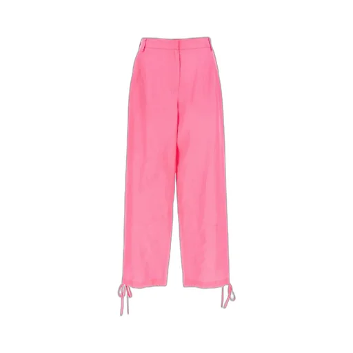 Elasticated-Ankles Wide-Leg Trousers