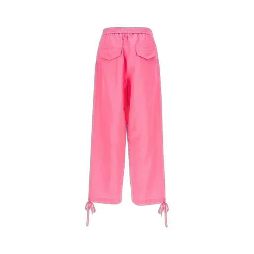 Elasticated-Ankles Wide-Leg Trousers