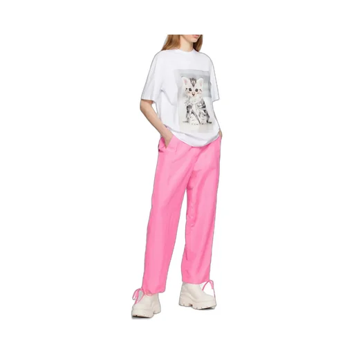 Elasticated-Ankles Wide-Leg Trousers