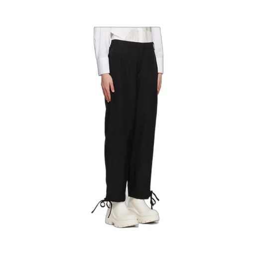 Elasticated-Ankles Wide-Leg Trousers