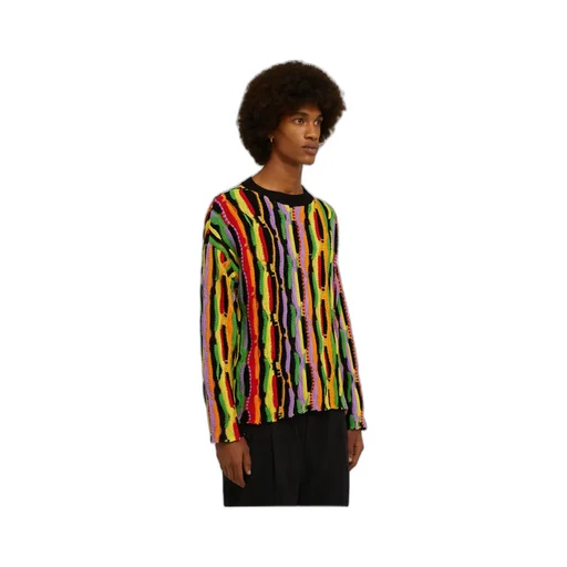 Full Jacquard Crewneck Knitted Jumper