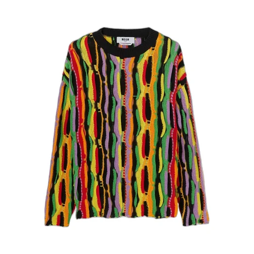 Full Jacquard Crewneck Knitted Jumper