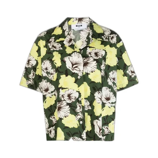 Floral Print Collared Button-Up Shirt