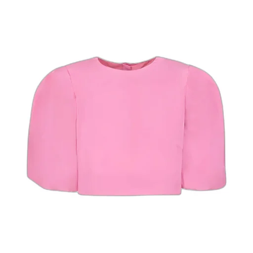 Puff-Sleeved Cropped Blouse