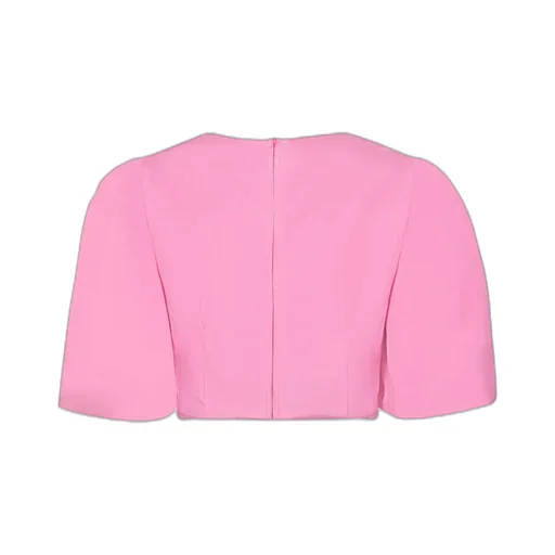 Puff-Sleeved Cropped Blouse