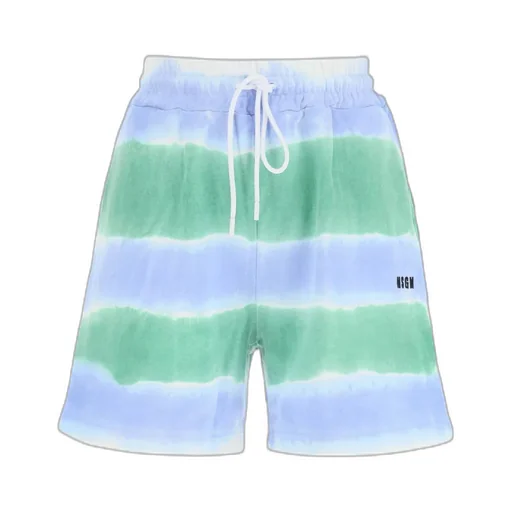 Striped Tie-Dye Jersey Shorts