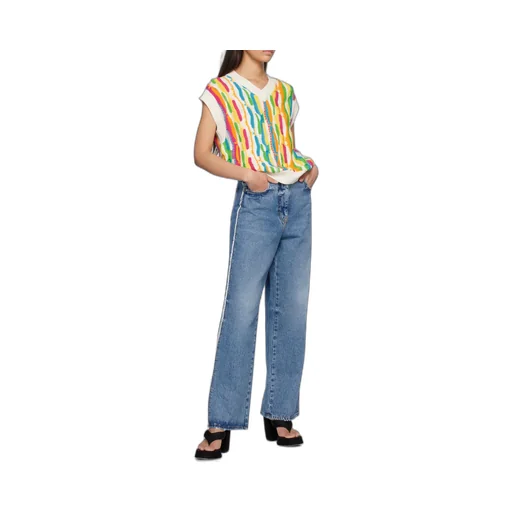 Distressed Wide-Leg Jeans