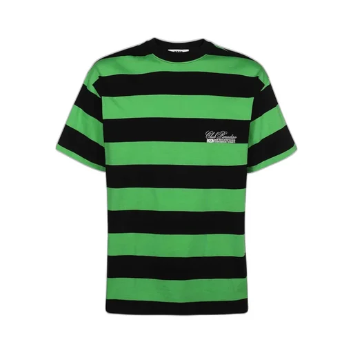 Striped-Pattern Cotton T-Shirt