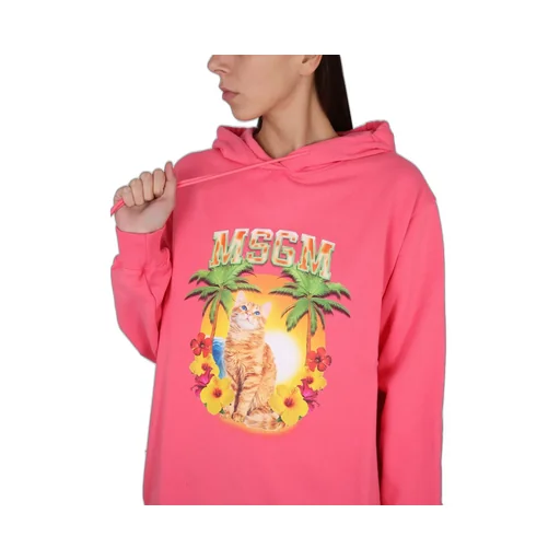 Cat Printed Drawstring Hoodie