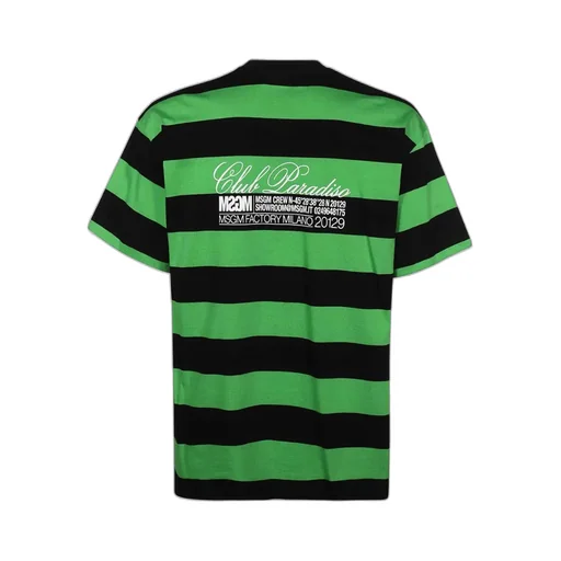 Striped-Pattern Cotton T-Shirt