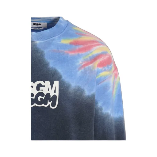 Logo Printed Tie Dyed Sweatshirt