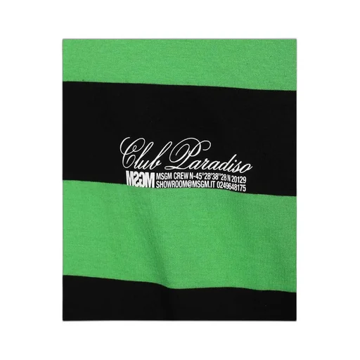 Striped-Pattern Cotton T-Shirt