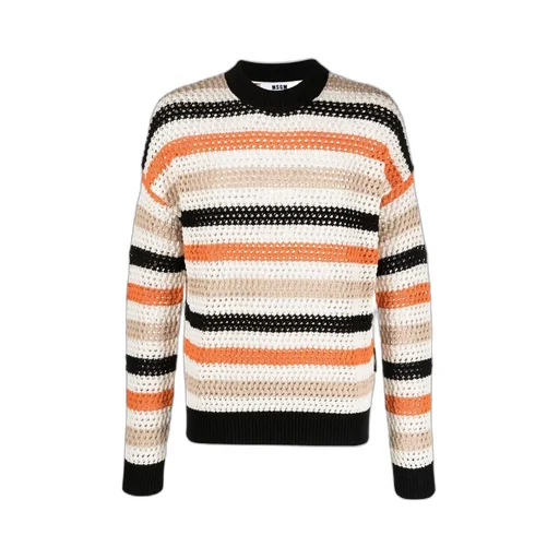 Horizontal-Stripe Crew-Neck Sweater
