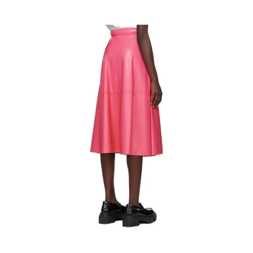 Faux-Leather A-Line Midi Skirt