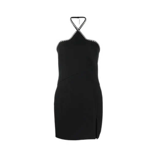 Crystal-Embellished Halterneck Minidress